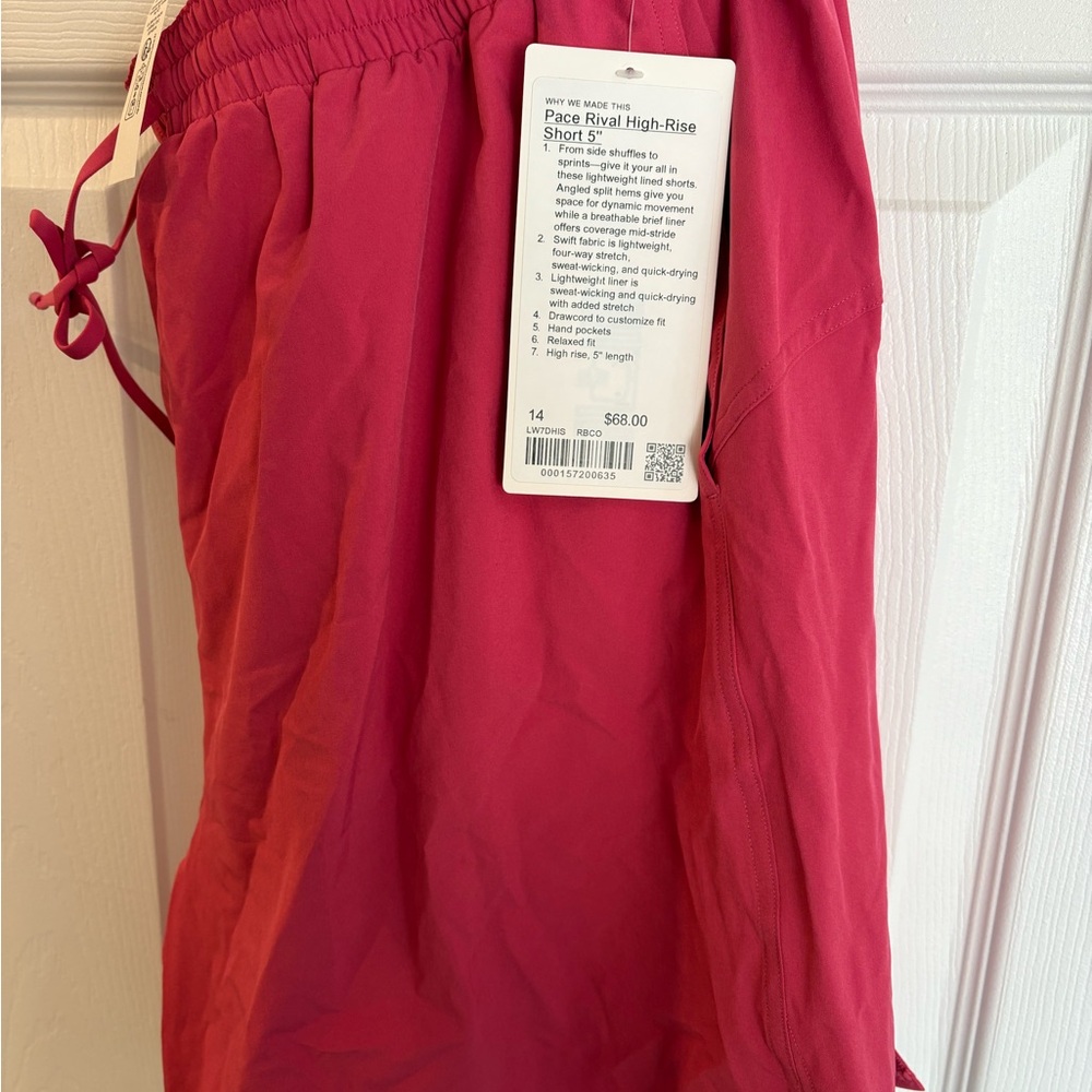 lululemon High-Rise Athletic Shorts in raspberry coulis